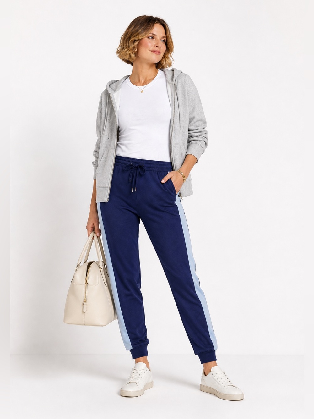 Faherty Navy and Light Blue Joggers